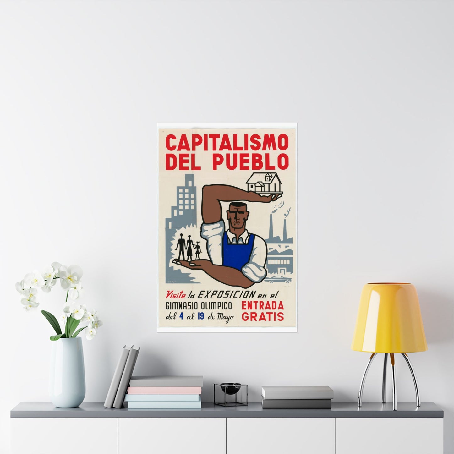 People's Capitalism Poster, United States information service propaganda High Quality Matte Wall Art Poster for Home, Office, Classroom