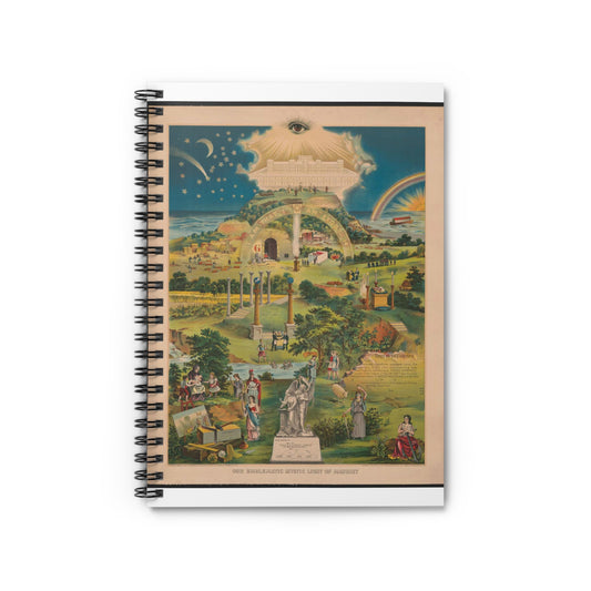 Our emblematic mystic light of masonry Spiral Bound Ruled Notebook with Printed Cover