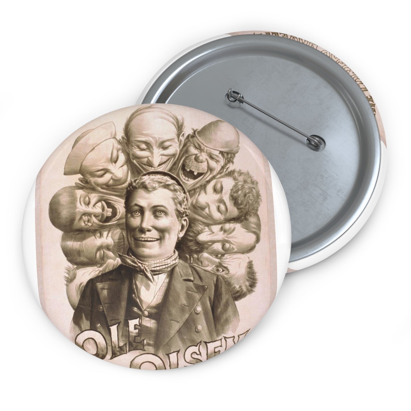 Poster - The comedy novelty, Ole Olson - Public domain lithograph Pin Buttons with Crisp Design