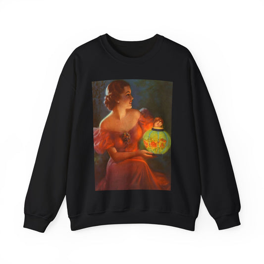 Lantern Glow by Edward Mason Eggleston Black Heavy Blend Adult Crew Neck SweatShirt