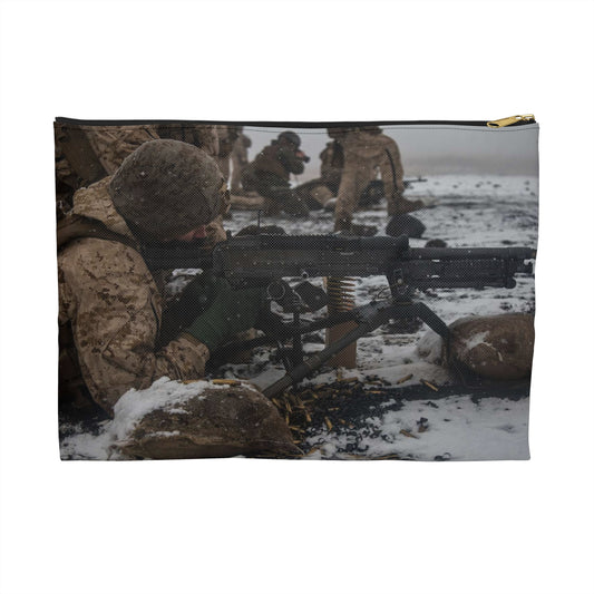 U.S. Marine Corps Lance Cpl. Jimmy Medders, a machine Large Organizer Pouch with Black Zipper