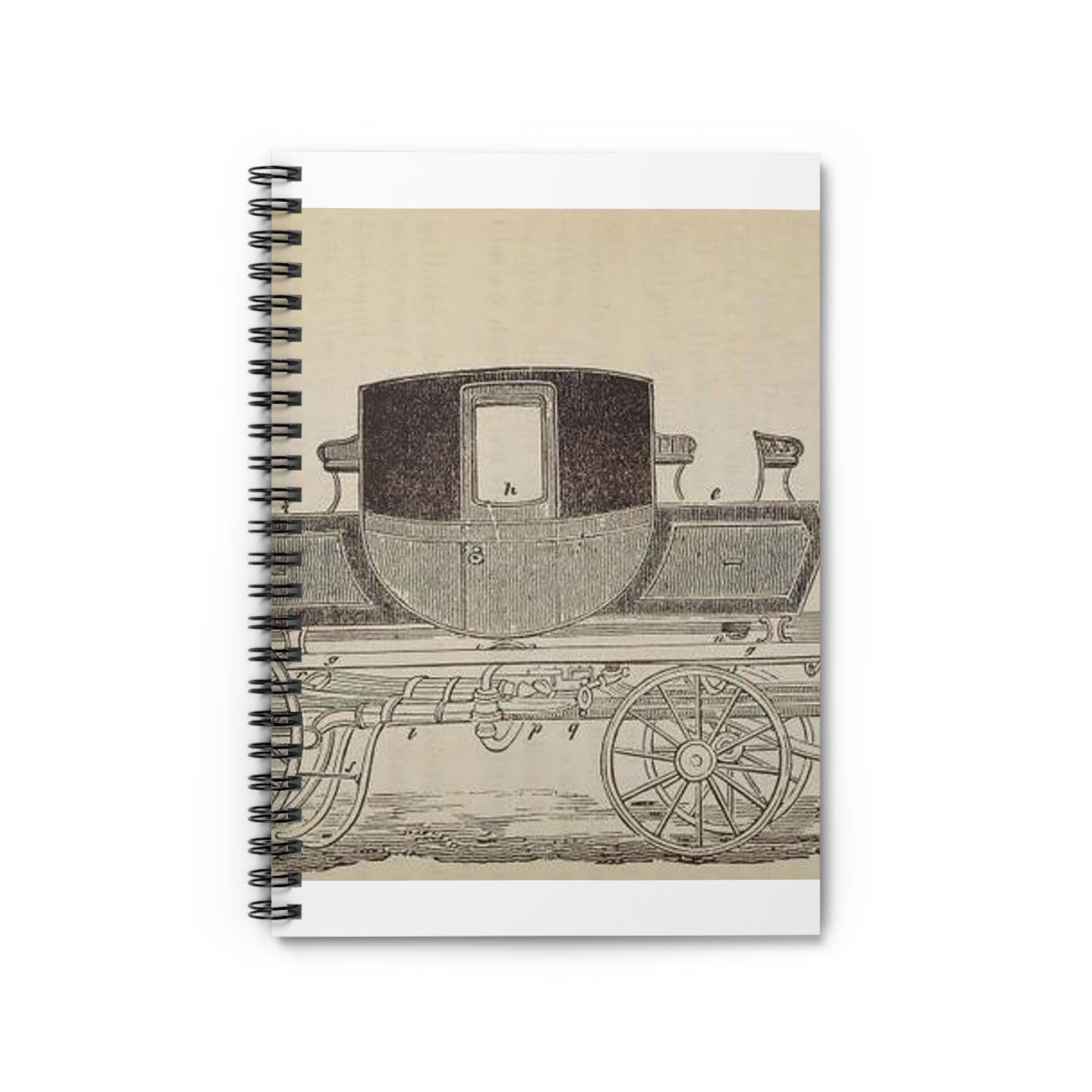 Patent Drawing of Engine - Patent steam carriage, by Mr. Goldsworthy Gurney, of Argyle Street, London, 1826 Public domain  image Spiral Bound Ruled Notebook with Printed Cover