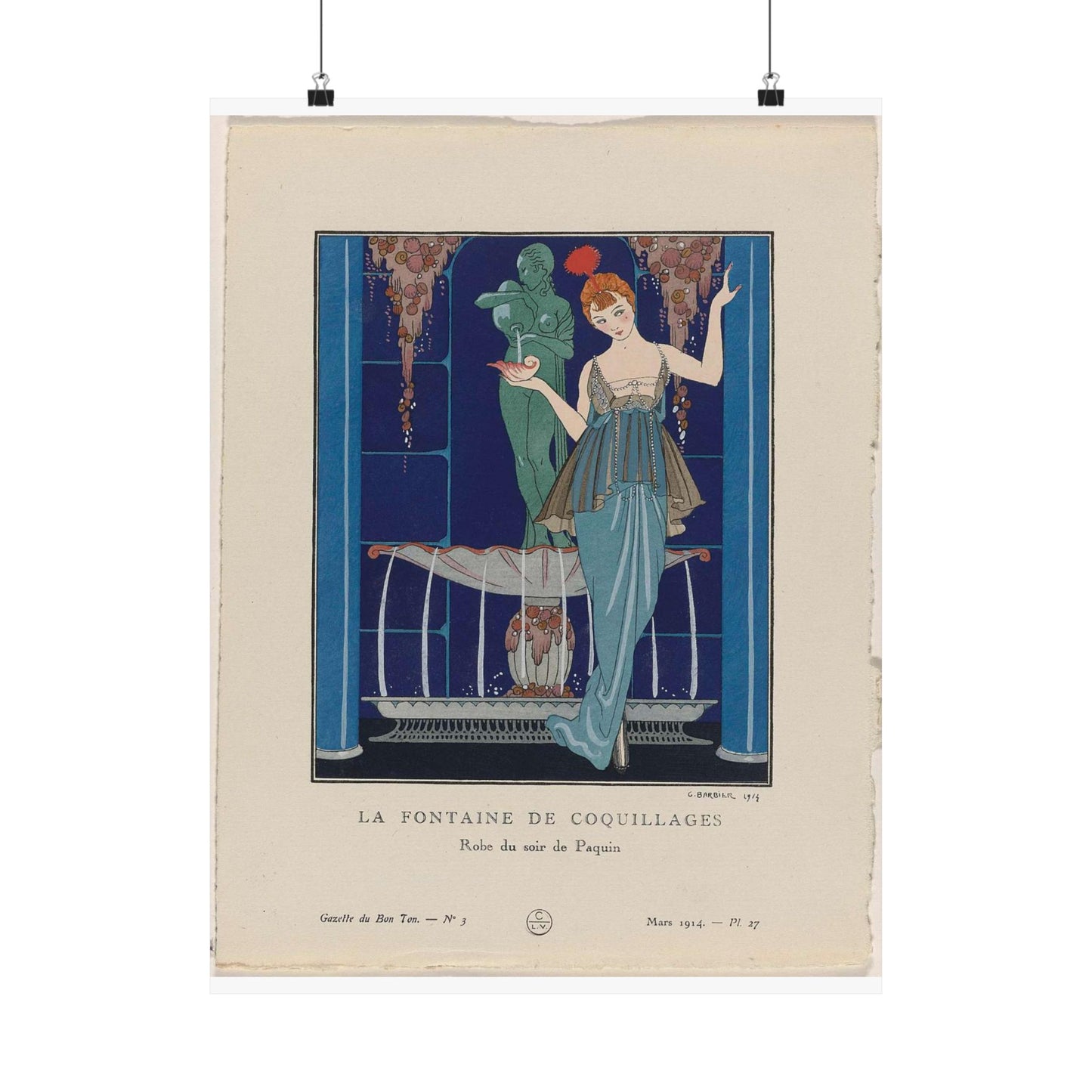 Gazette du Bon Ton. Art – Modes & Frivolités: Evening Attire High Quality Matte Wall Art Poster for Home, Office, Classroom