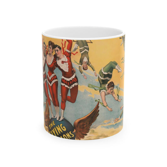 The Barnum & Bailey greatest show on earth, the world's grandest, largest, best, amusement institution. The Flying Dillons in a series of most marvelous mid-air feats and startling performances Beautiful Novelty Ceramic Coffee Mug 11oz