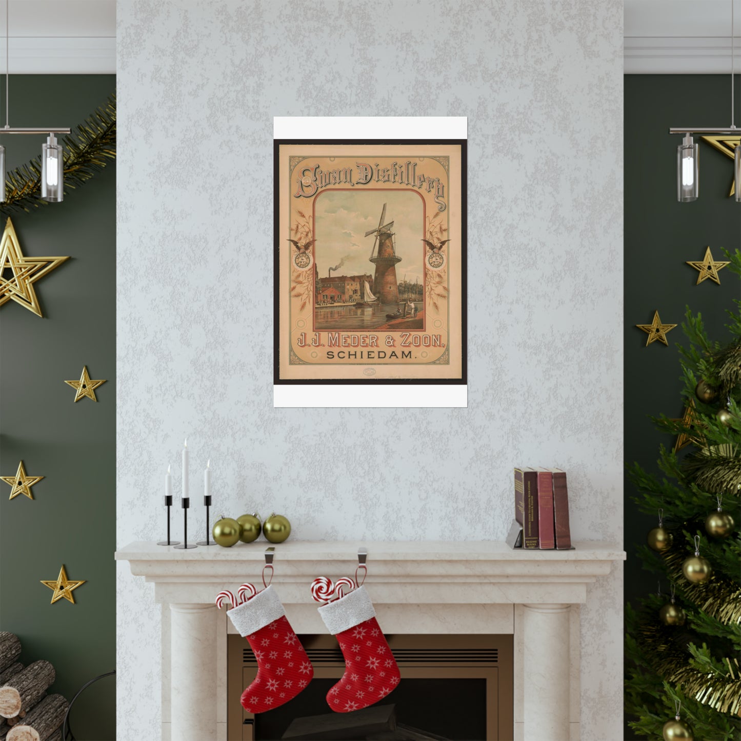 Swan Distillery, J.J. Meder & Zoon, Schiedam High Quality Matte Wall Art Poster for Home, Office, Classroom