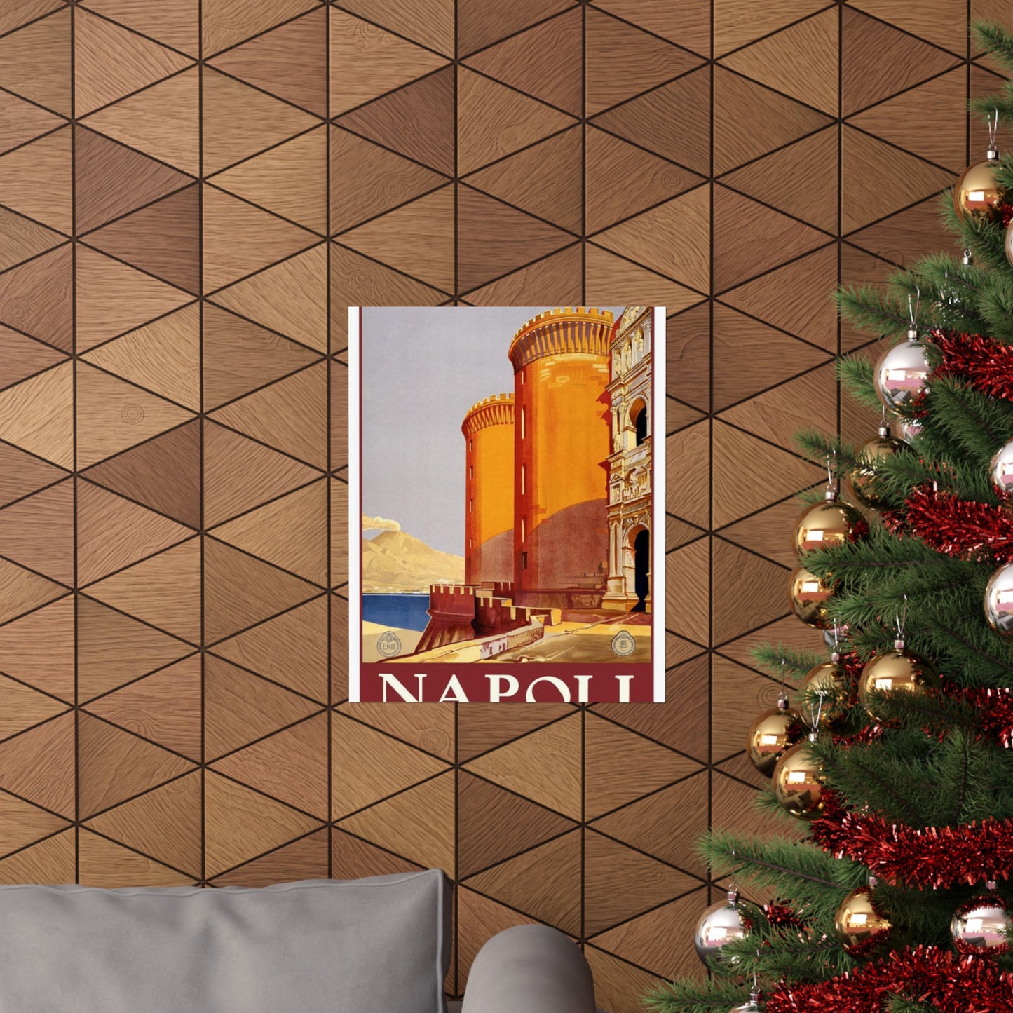 Napoli. Vintage Travel Poster., Italy High Quality Matte Wall Art Poster for Home, Office, Classroom