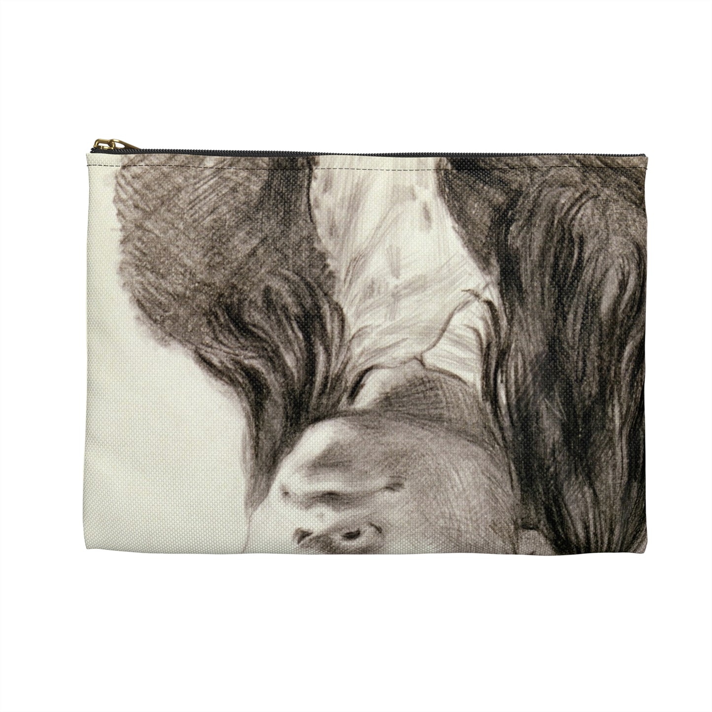 Artwork: "Student," China, 1945- Artist: John G. Hanlen Large Organizer Pouch with Black Zipper