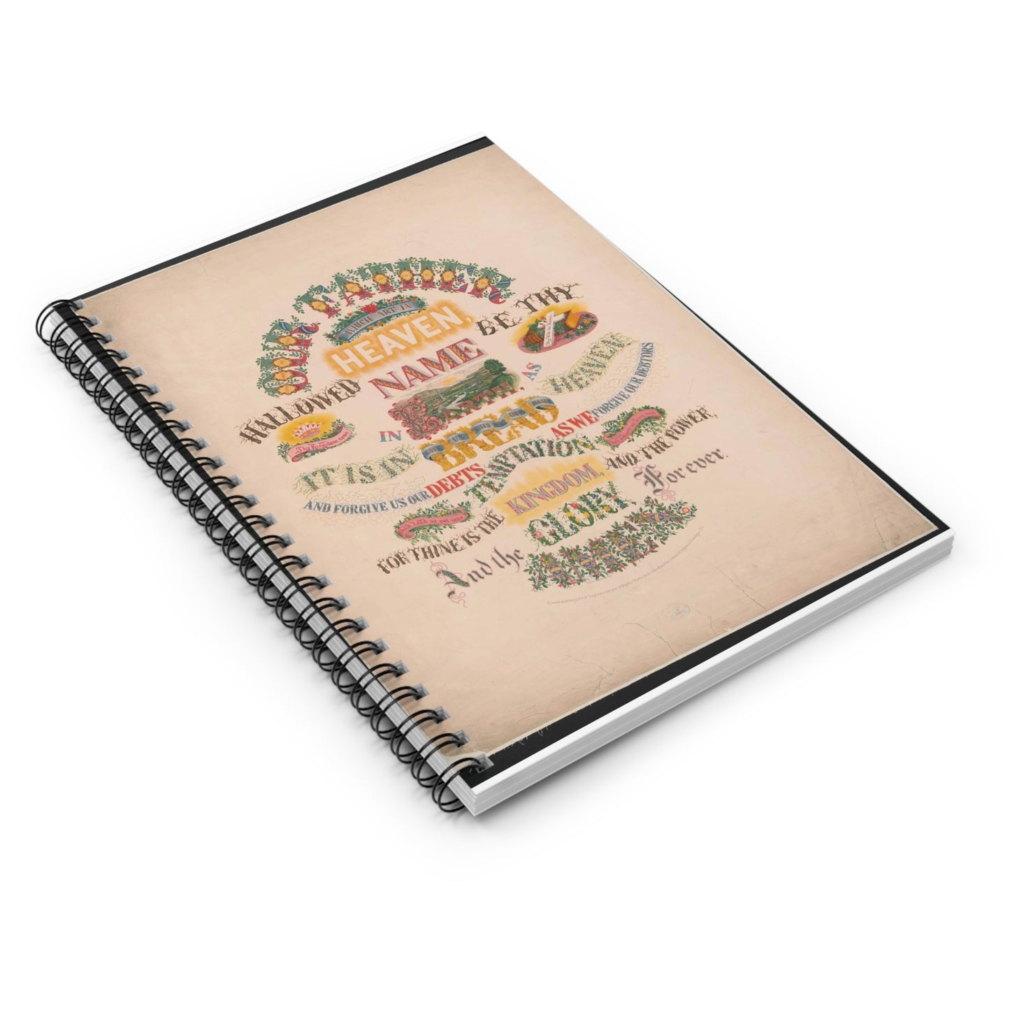 Our Father which art in Heaven - Public domain dedication image Spiral Bound Ruled Notebook with Printed Cover