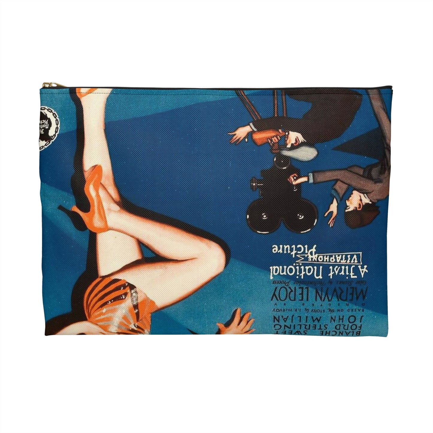 ShowgirlHollywood, Art Deco Poster Large Organizer Pouch with Black Zipper