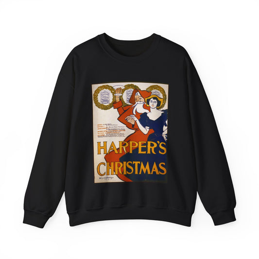 Edward Penfield - Harper's [for] Christmas, Art Nouveau Poster Black Heavy Blend Adult Crew Neck SweatShirt