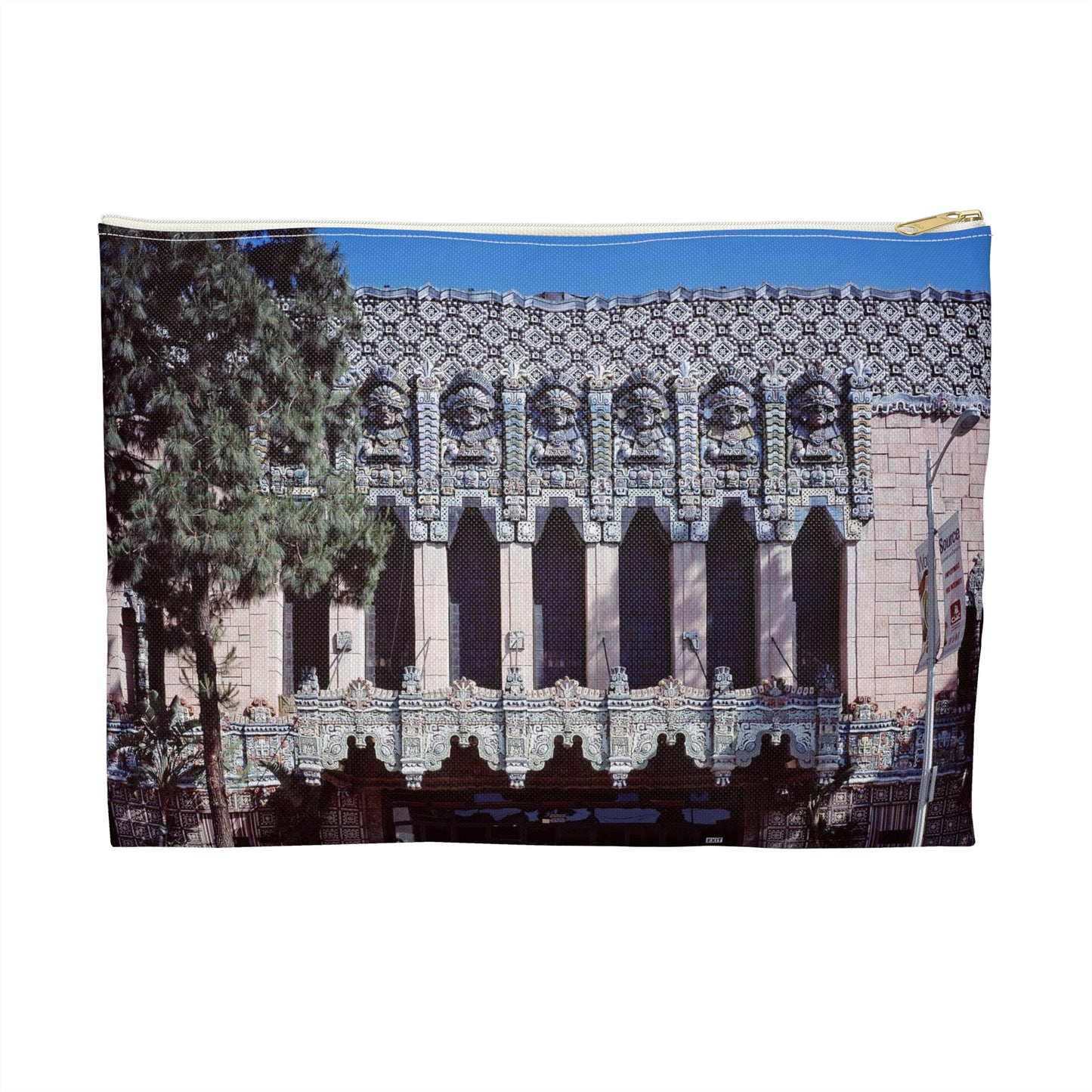 Photographs of buildings in Los Angeles, California and the surrounding area Large Organizer Pouch with Black Zipper