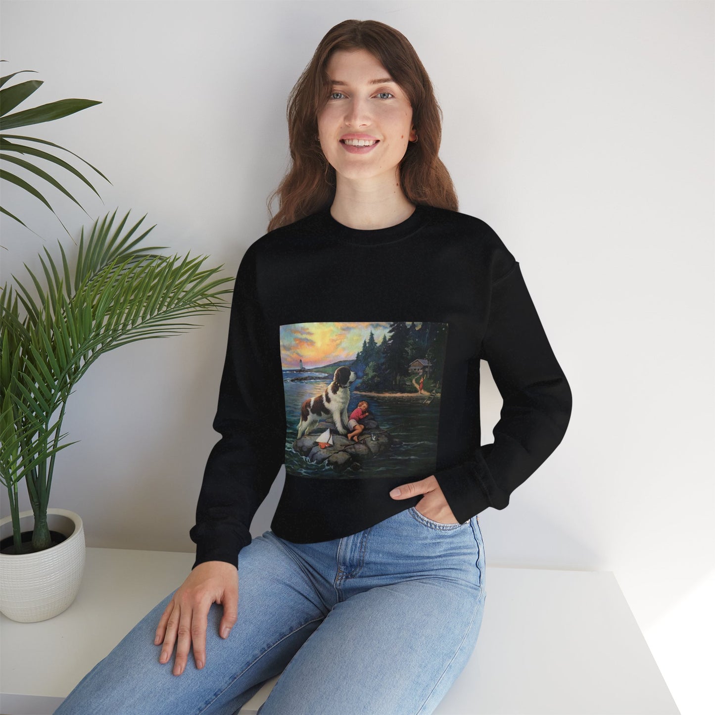 Found by Edward Mason Eggleston Black Heavy Blend Adult Crew Neck SweatShirt