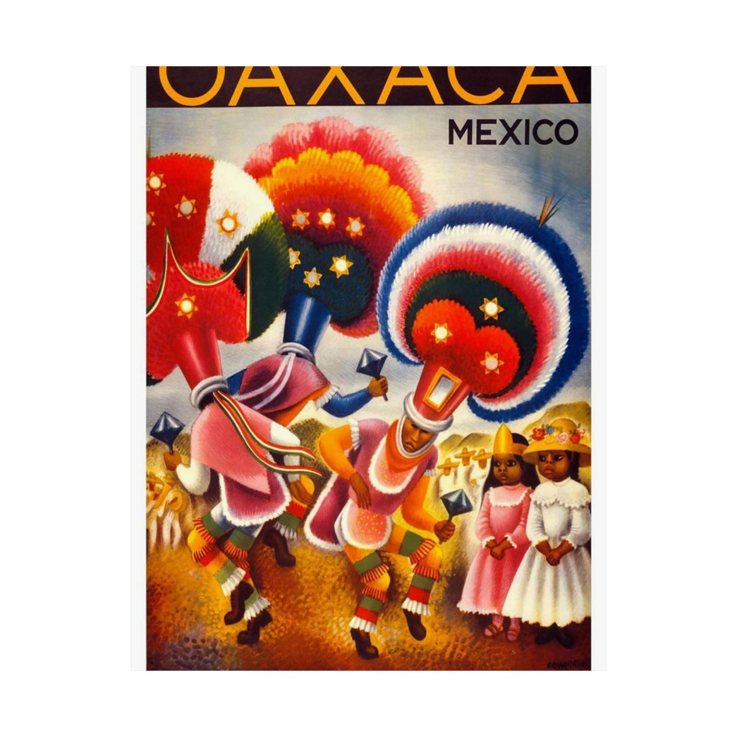 Oaxaca. Mexico. Vintage Travel Poster. High Quality Matte Wall Art Poster for Home, Office, Classroom