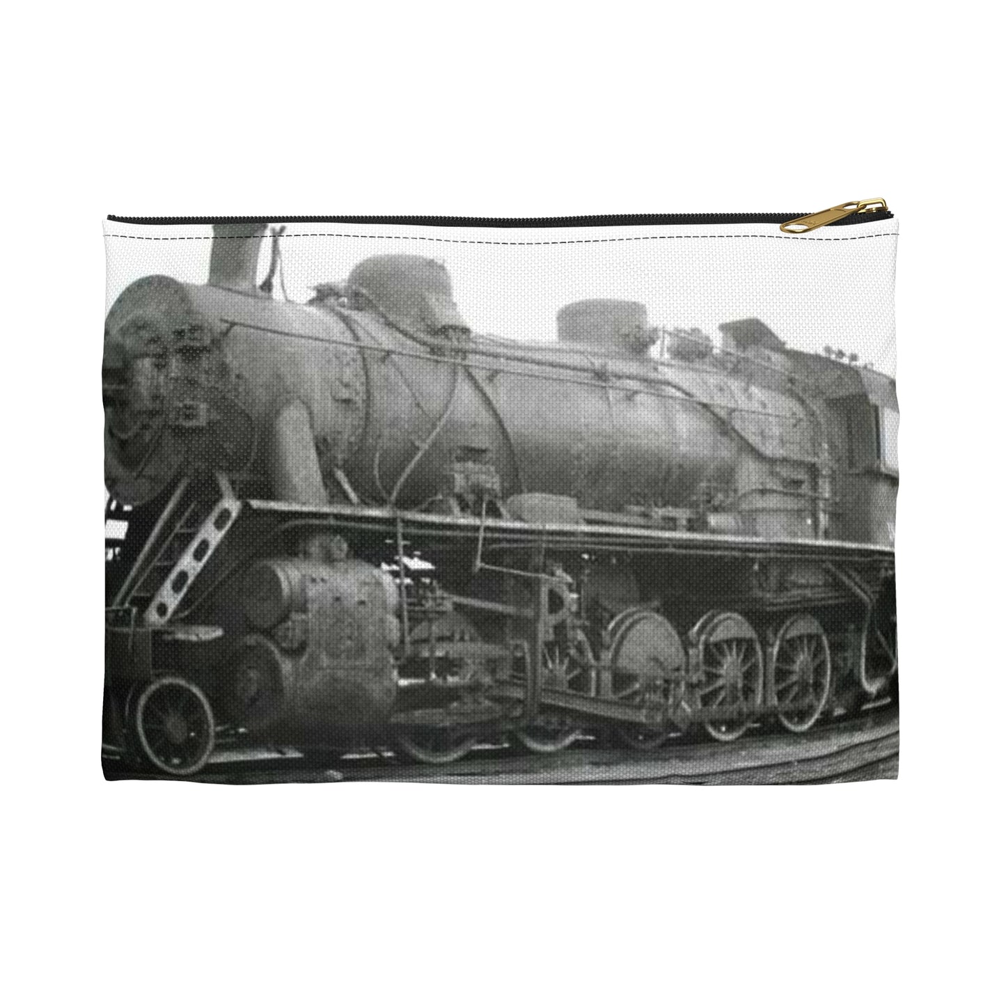 China Railways DK1 2x - Steam locomotive, Public domain image Large Organizer Pouch with Black Zipper