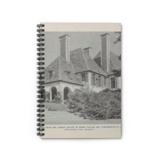 House from the Garden, Estate of Moses Taylor, Esq., Portsmouth, R.I. Spiral Bound Ruled Notebook with Printed Cover