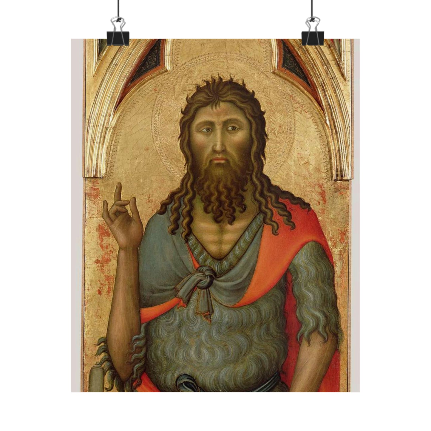 Luca di Tommè (Italian, active 1355 - 1389) - Saint John the Baptist - Google Art Project High Quality Matte Wall Art Poster for Home, Office, Classroom