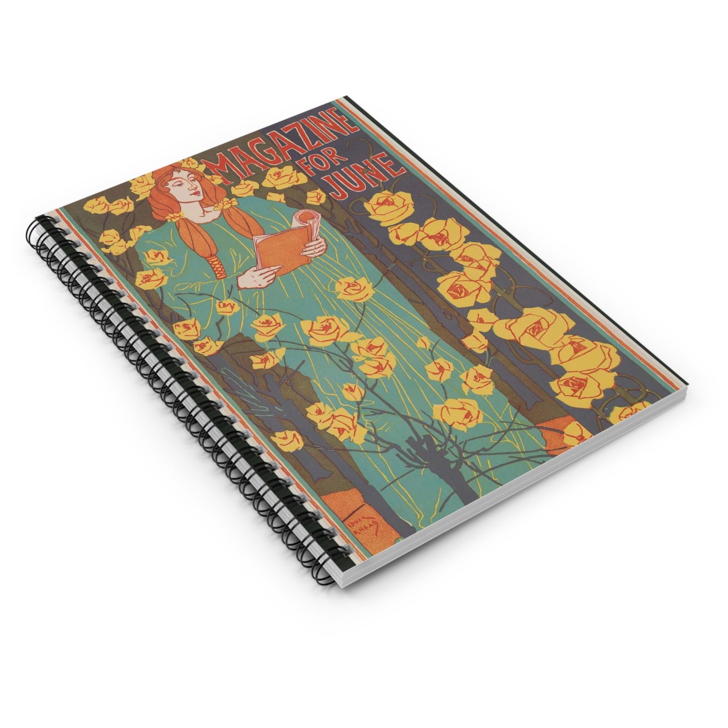 Louis Rhead - The Century magazine for June Spiral Bound Ruled Notebook with Printed Cover