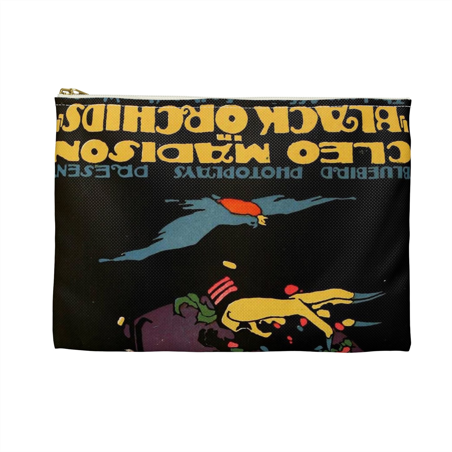 Black Orchids - Vintage movie public domain poster Large Organizer Pouch with Black Zipper