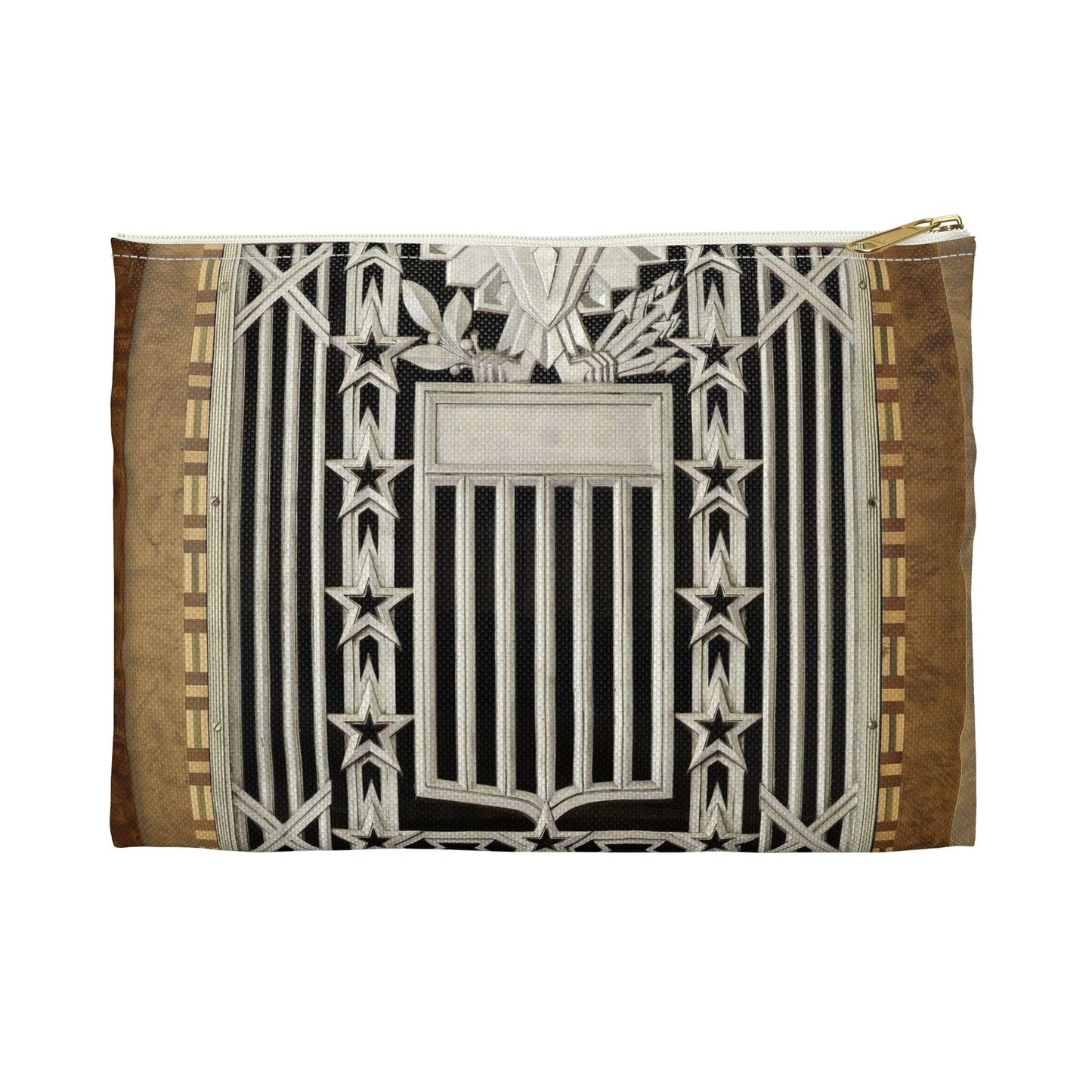 Interior grill detail, James T. Foley U.S. Post Office and Courthouse, Albany, New York Large Organizer Pouch with Black Zipper