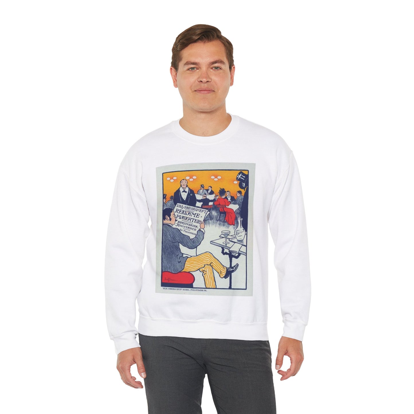 Affiche danoise pour les "Affiches artistiques Wilh. Söborg". White Heavy Blend Adult Crew Neck SweatShirt