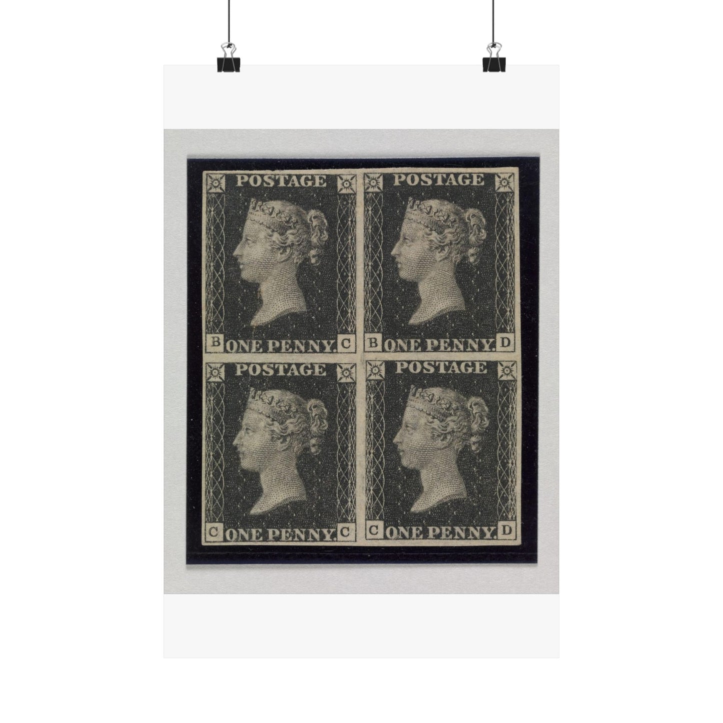 "Penny Black" postage stamps - postal stamp High Quality Matte Wall Art Poster for Home, Office, Classroom