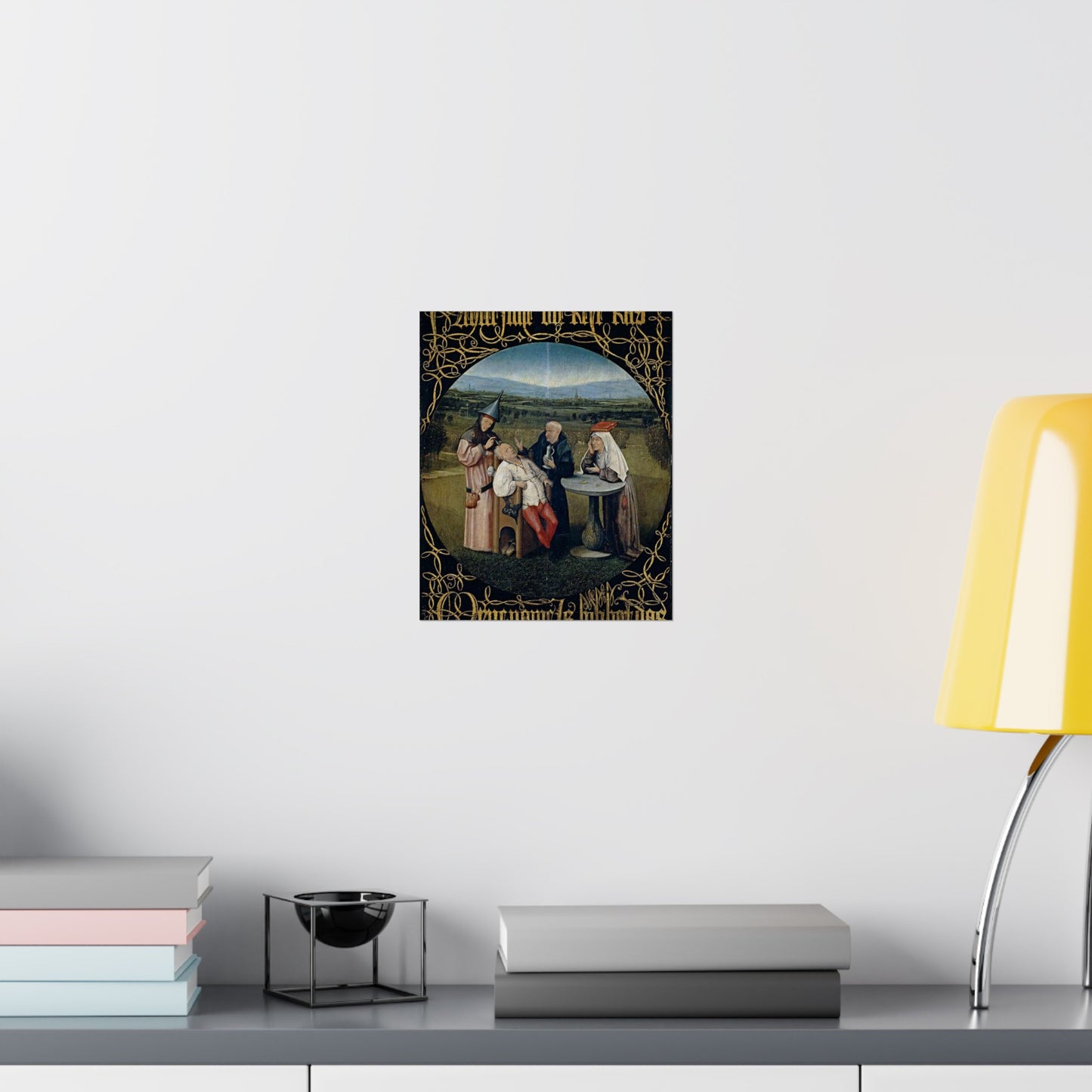 Hieronymus Bosch 053 - A painting of a group of people sitting around a table High Quality Matte Wall Art Poster for Home, Office, Classroom