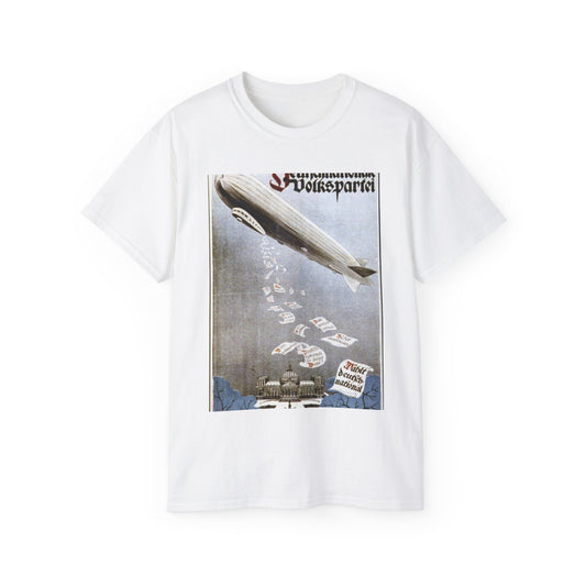 german election poster. oct 1924 -  Deutsche Zeppelin Reederei Company White T-Shirt Gildan 2000 Cotton Unisex