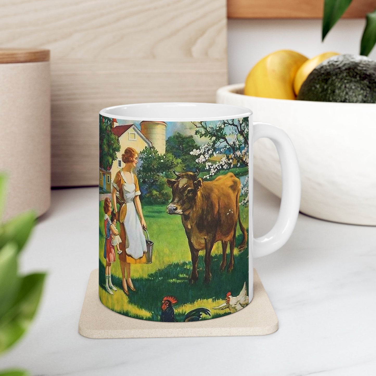 A Milking We Will Go, painting by Edward Mason Eggleston Beautiful Novelty Ceramic Coffee Mug 11oz