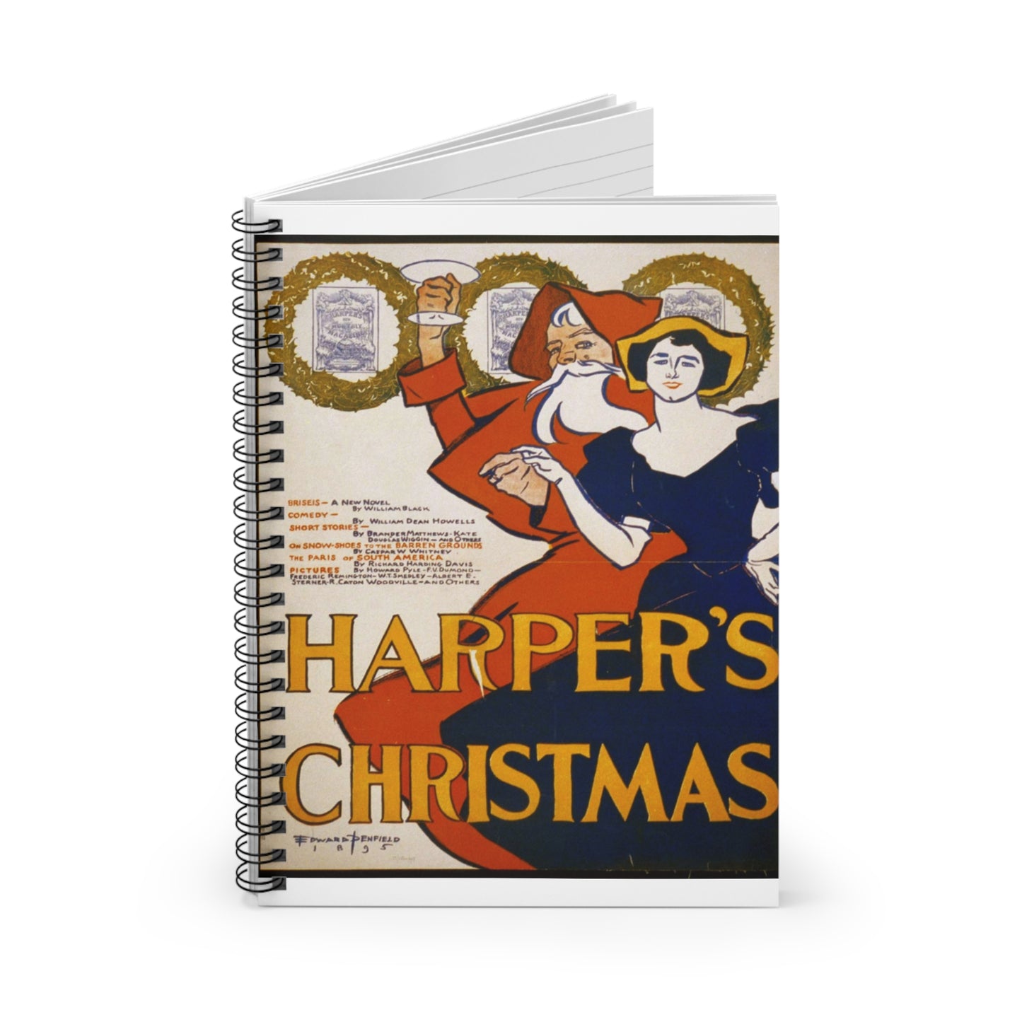 Edward Penfield - Harper's [for] Christmas, Art Nouveau Poster Spiral Bound Ruled Notebook with Printed Cover