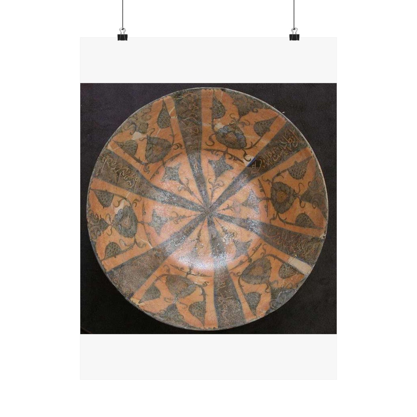 Bowl, Iran, 12th century - Public domain photo of museum object High Quality Matte Wall Art Poster for Home, Office, Classroom