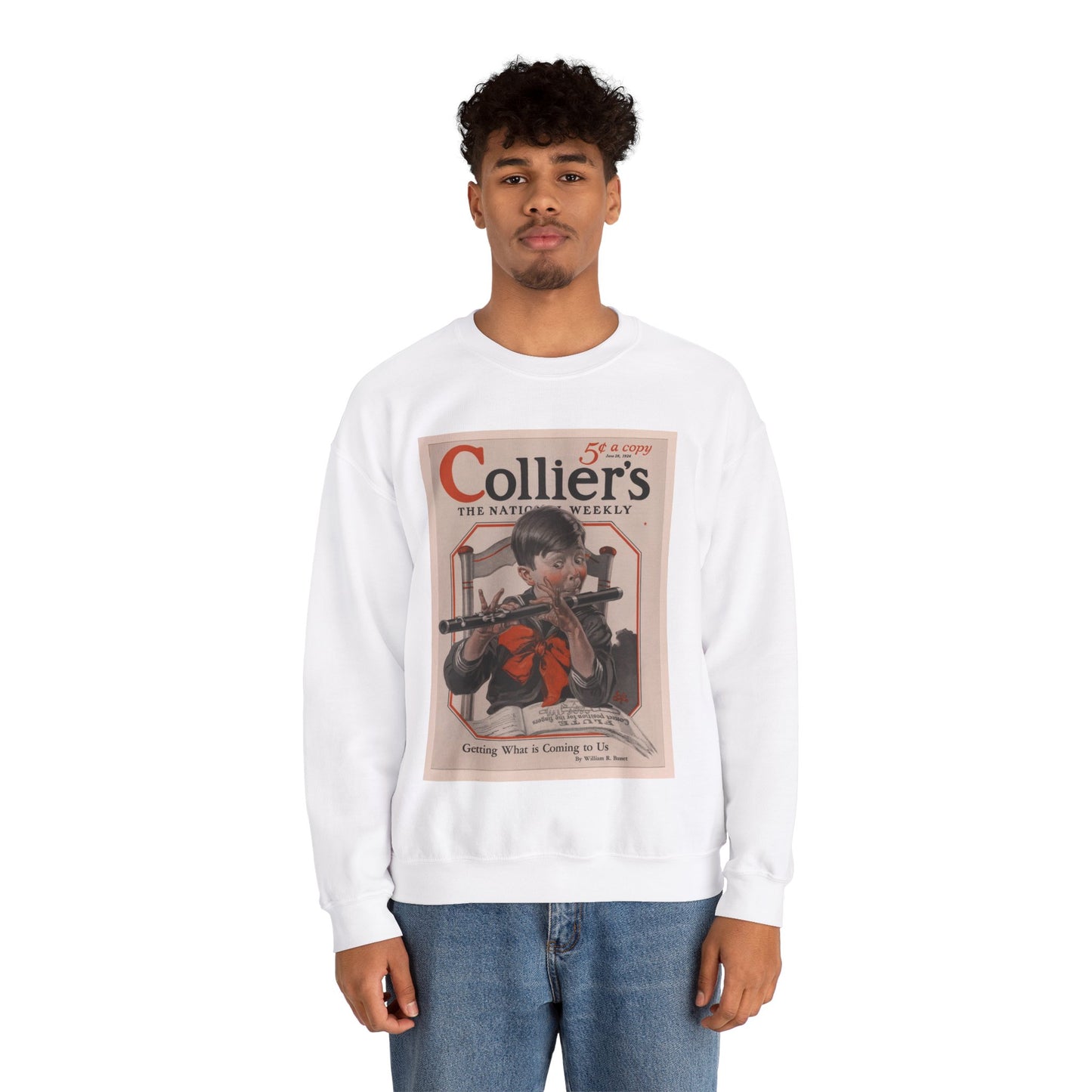 Correct Position for the Fingers, Dayton C. Miller Collection White Heavy Blend Adult Crew Neck SweatShirt