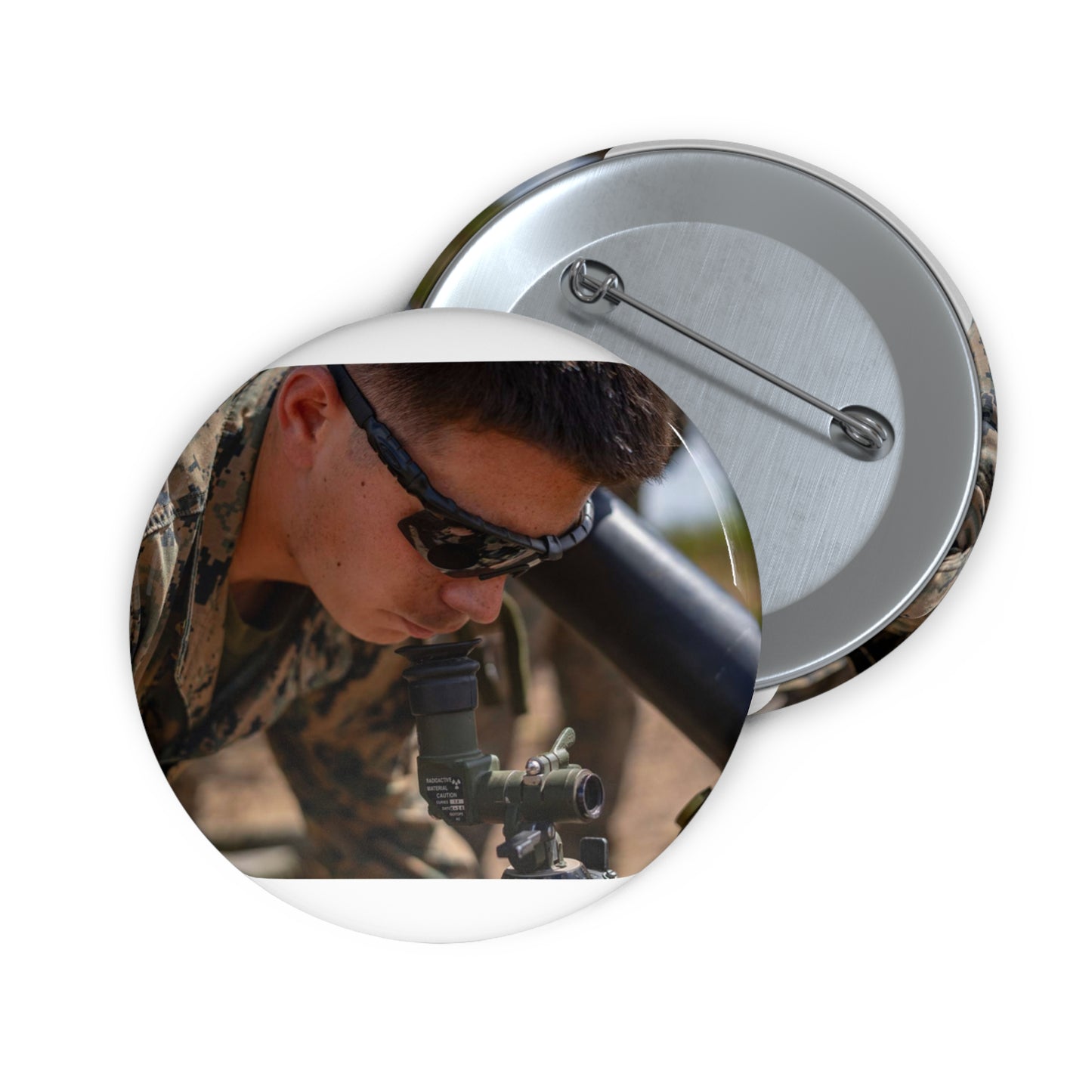 U.S. Marine Corps Lance Cpl. Dillen Griffin with Ground Pin Buttons with Crisp Design