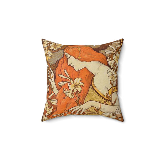 Paul Emile Berthon - Affiche pour la Revue "l'Érmitage. Decorative Accent Square Pillow