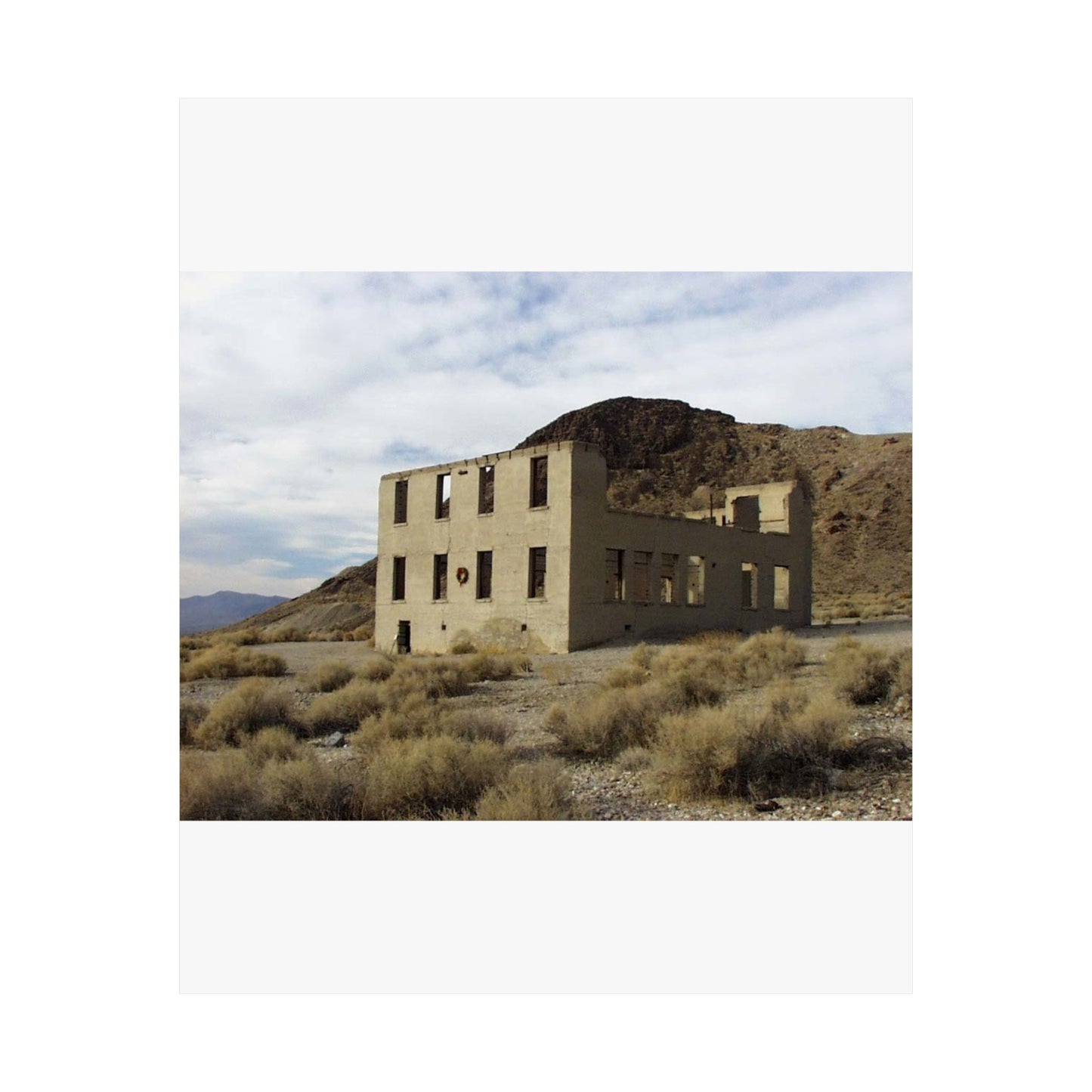 Death Valley Scenic Byway - An Abandoned Structure in Rhyolite High Quality Matte Wall Art Poster for Home, Office, Classroom