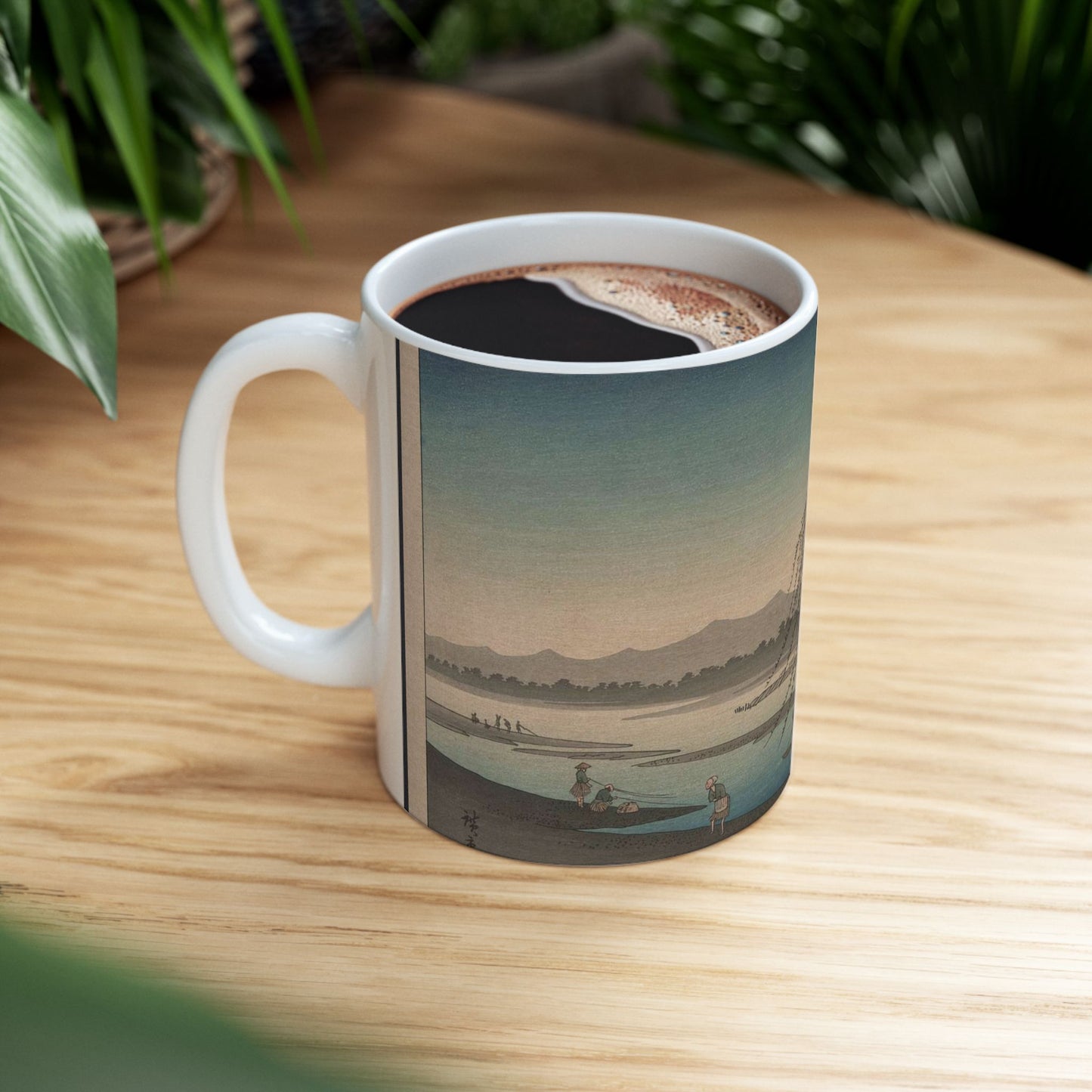 [Fūkeiga], Ando Hiroshige - Public domain portrait drawing  Beautiful Novelty Ceramic Coffee Mug 11oz