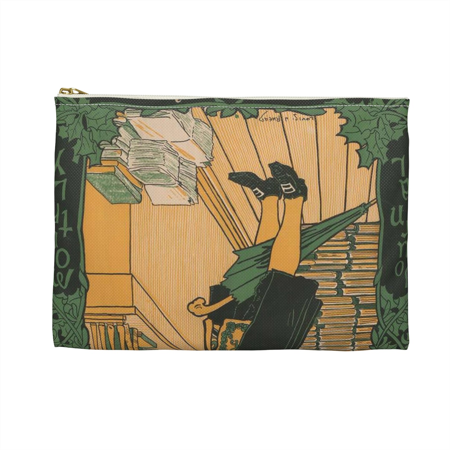Louis Rhead - The bookman, Christmas number (2015646907) Large Organizer Pouch with Black Zipper
