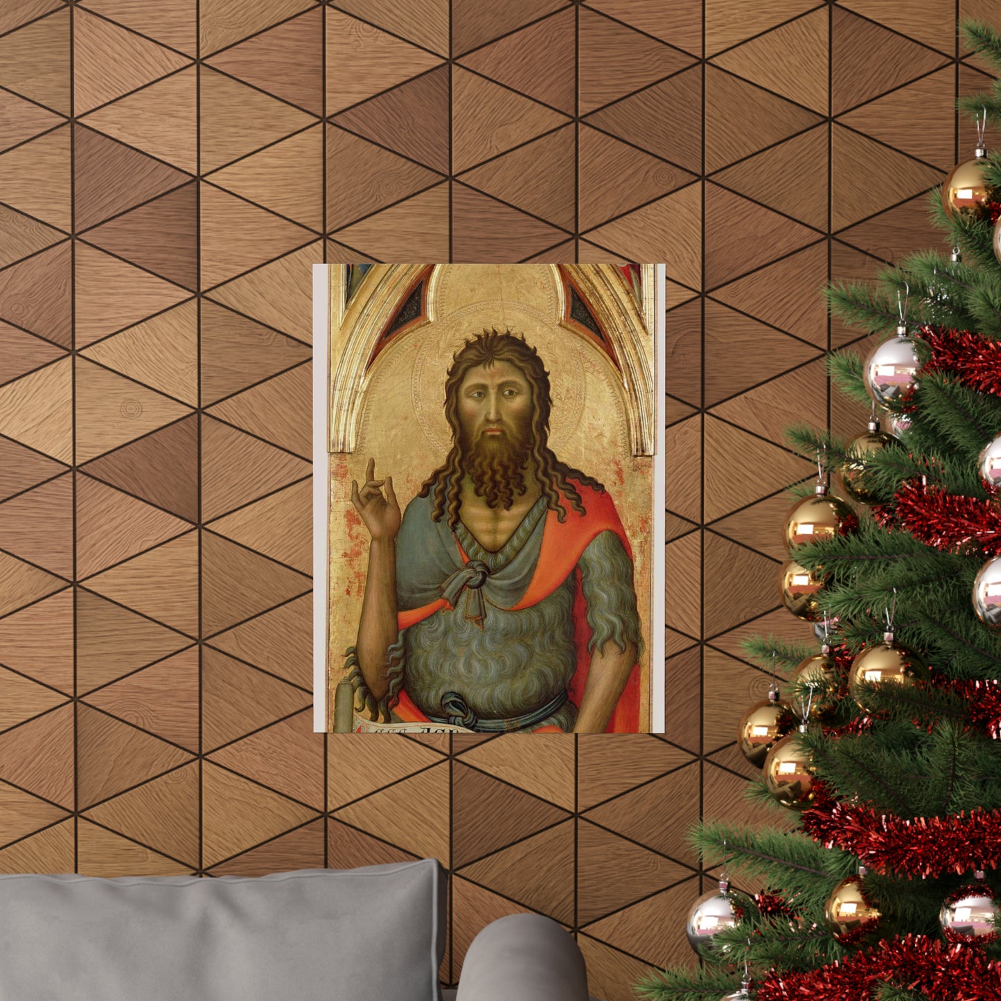 Luca di Tommè (Italian, active 1355 - 1389) - Saint John the Baptist - Google Art Project High Quality Matte Wall Art Poster for Home, Office, Classroom