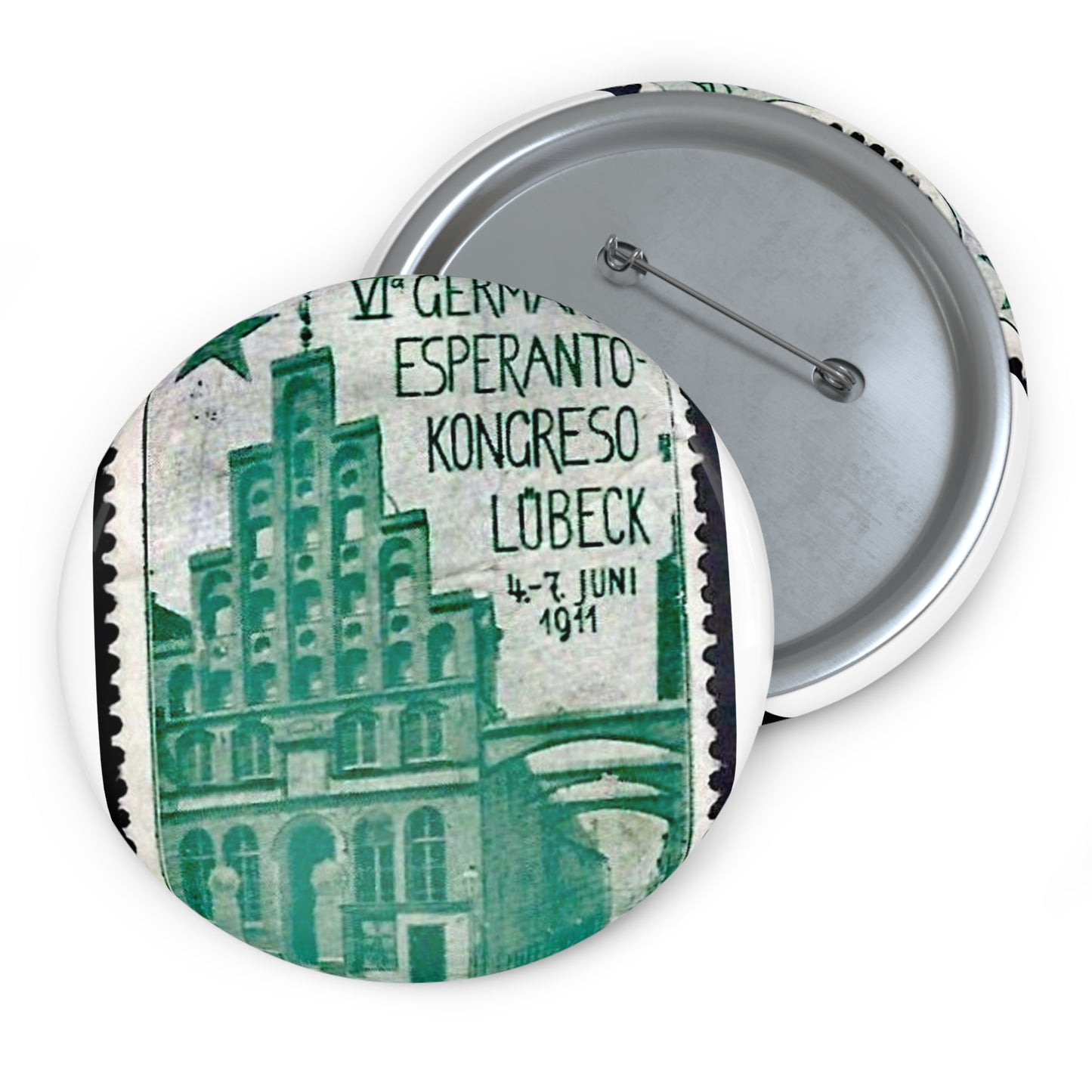 Damals – Esperanto-Kongress – 1911 – Reklamemarke Pin Buttons with Crisp Design