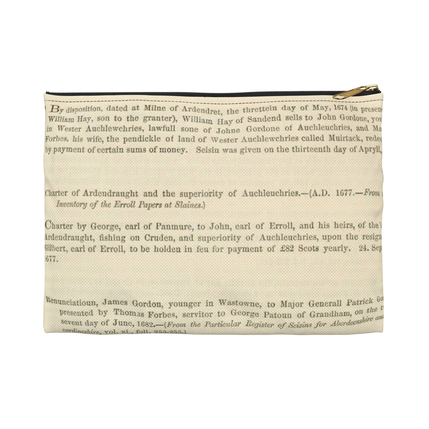 212 APPENDIX.   the twentieth day of May, 1674. — {From the Particular Register of Seisins for Aberdeenshire and  Kincardineshire Large Organizer Pouch with Black Zipper