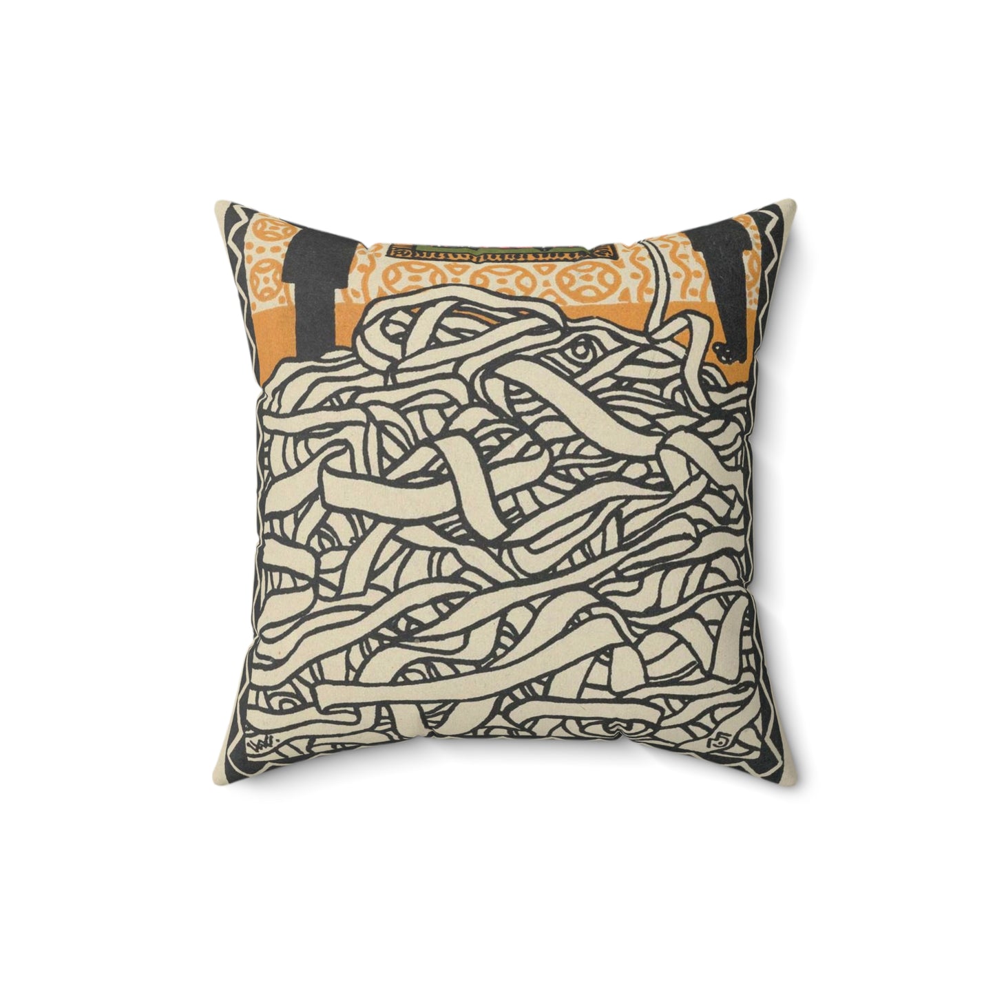 Gespräch eines Redakheurs mit einem Staatsmann Editor's Conservation with a Statesman) Decorative Accent Square Pillow