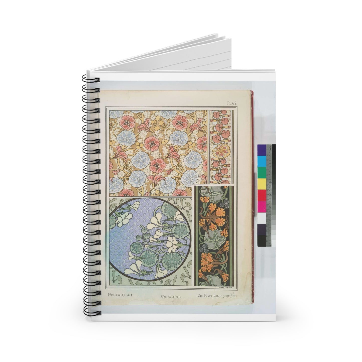 Capucine. Eugene Grasset, compiler Spiral Bound Ruled Notebook with Printed Cover