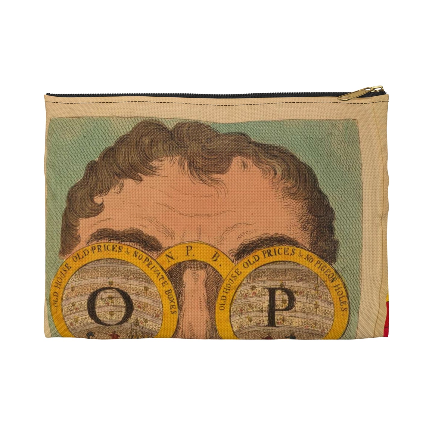 The OP spectacles / Cruikshank del., British Cartoon Print Large Organizer Pouch with Black Zipper