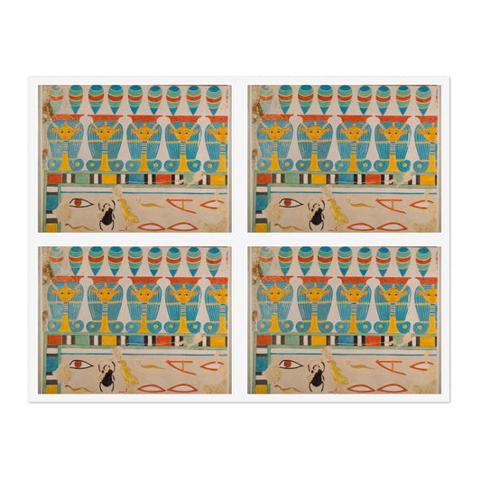 Painted Restoration of the Hathor-Head Frieze in the Tomb of Senenmut Laminated UV Protective Vinyl Stickers