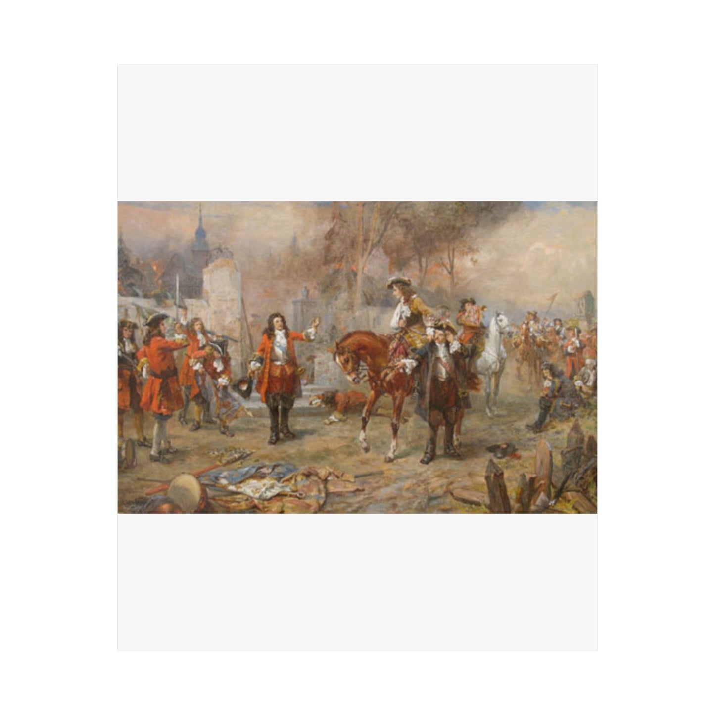 The Duke of Marlborough greeting Prince Eugene of Savoy after their victory at Blenheim High Quality Matte Wall Art Poster for Home, Office, Classroom