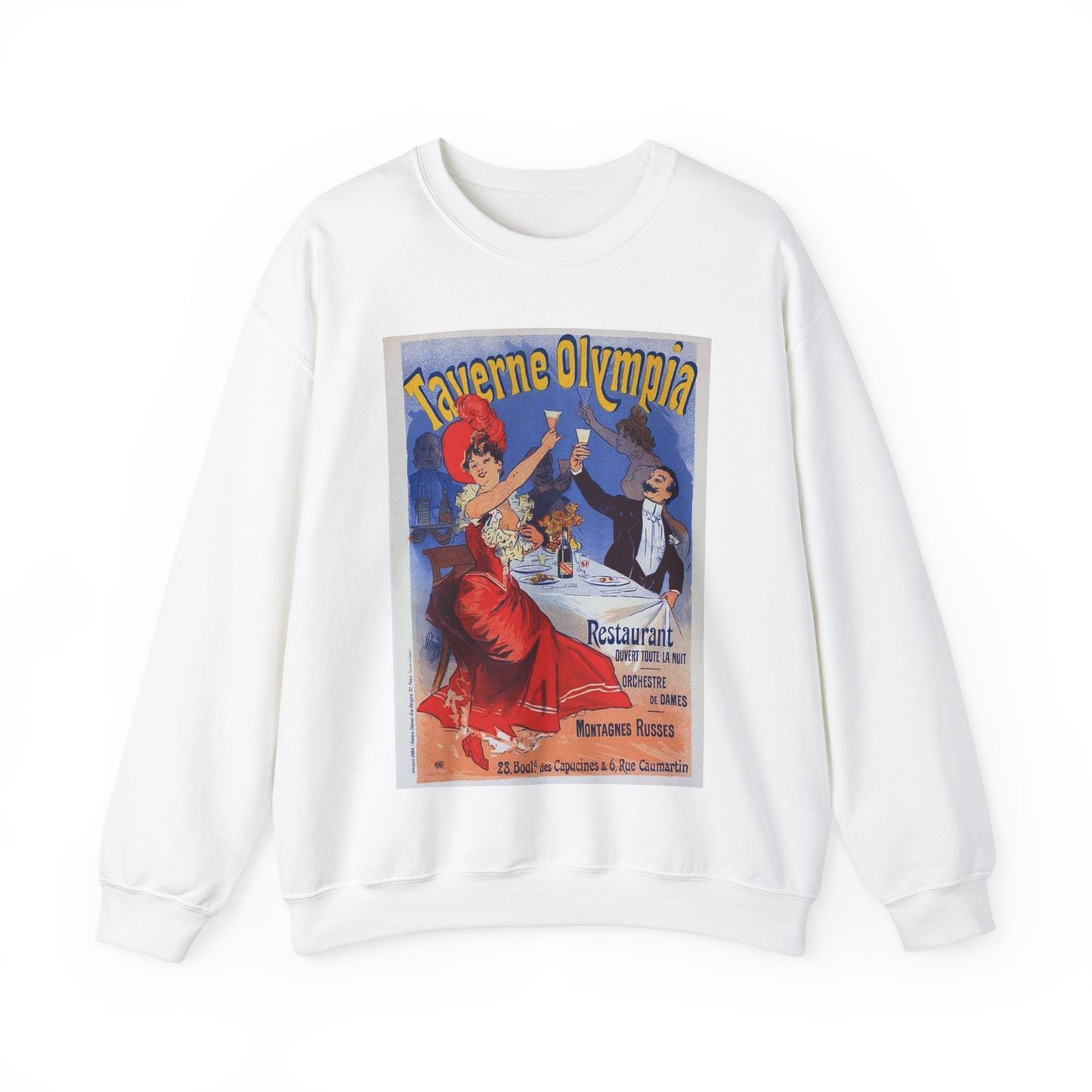 Affiche pour la "Taverne Olympia". White Heavy Blend Adult Crew Neck SweatShirt