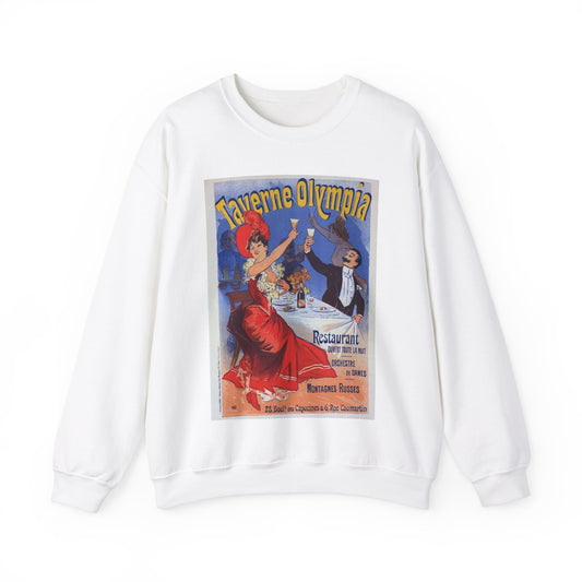 Affiche pour la "Taverne Olympia". White Heavy Blend Adult Crew Neck SweatShirt