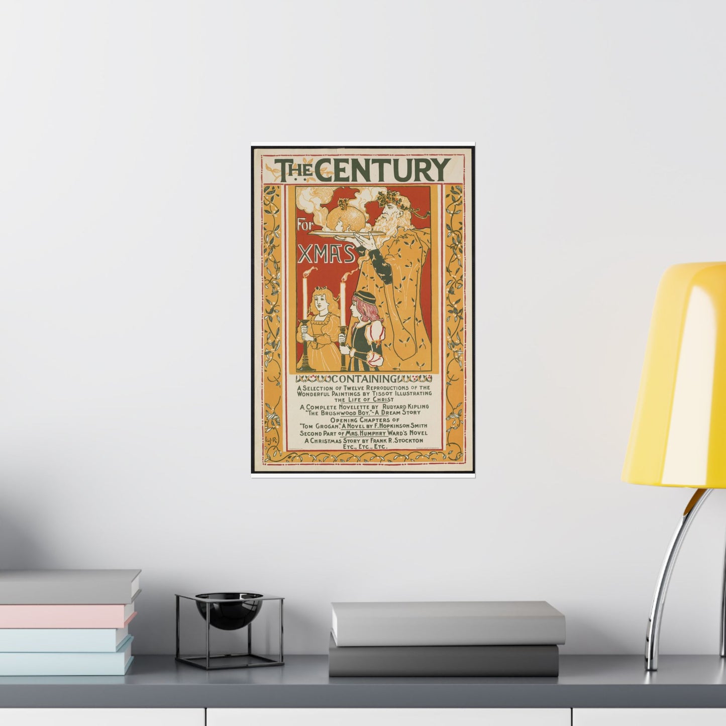 Louis Rhead - The century for Xmas, Art Nouveau poster High Quality Matte Wall Art Poster for Home, Office, Classroom