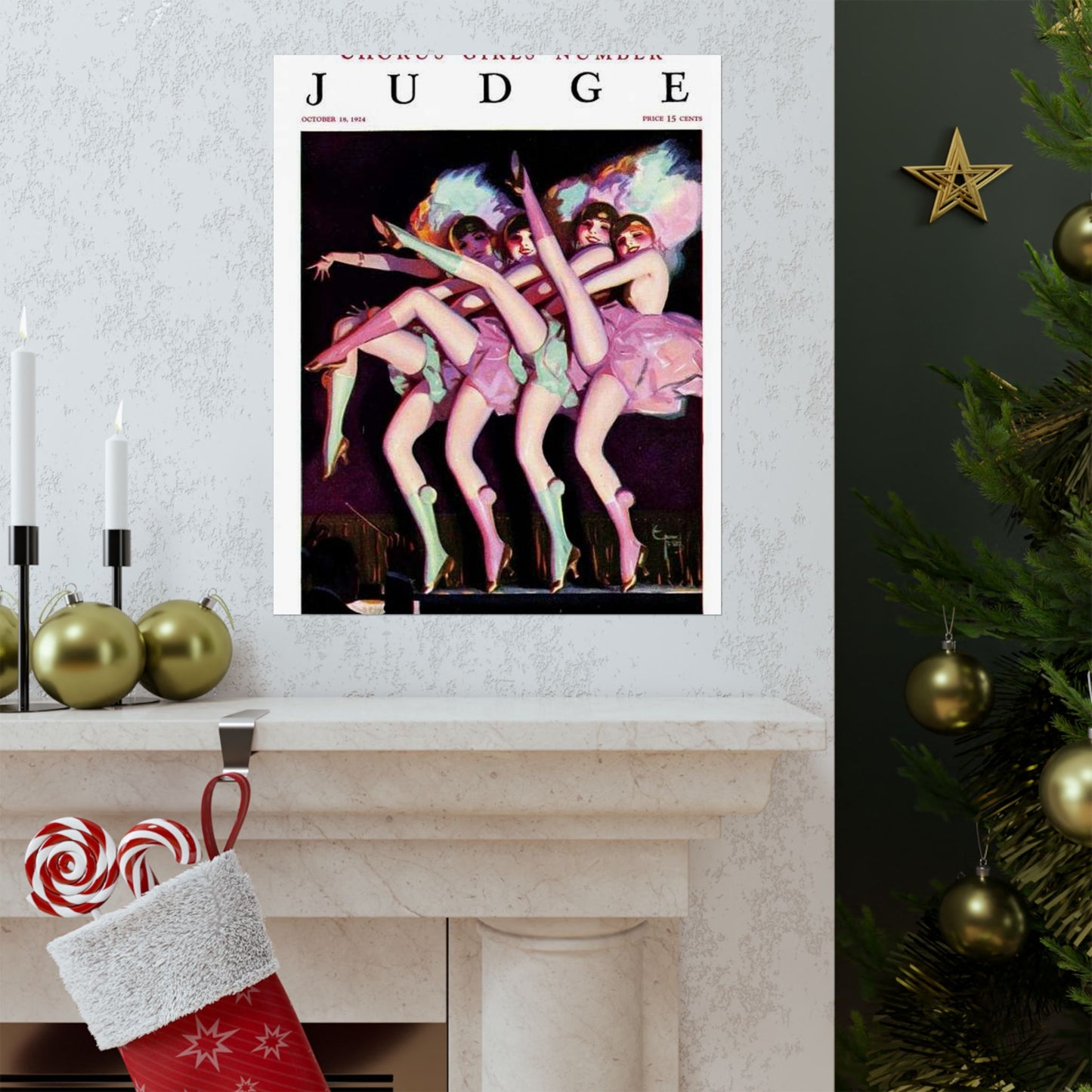 JudgeMagazine18Oct1924 - Art Deco public domain image High Quality Matte Wall Art Poster for Home, Office, Classroom
