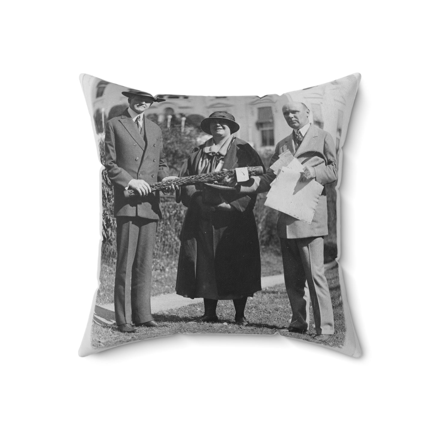 Mr. Coolidge becomes an honorary member of the Smoki [i.e., Hopi] tribe of Arizona--Miss Grace M. Sparks, Secty. of the Chamber of Commerce of Prescott, Ariz. and H.M. Watkins, Secty. of the Chamber of Phoenix Decorative Accent Square Pillow