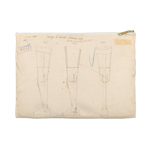 Patent drawing - Drawing of Artificial Leg Public domain  image Large Organizer Pouch with Black Zipper